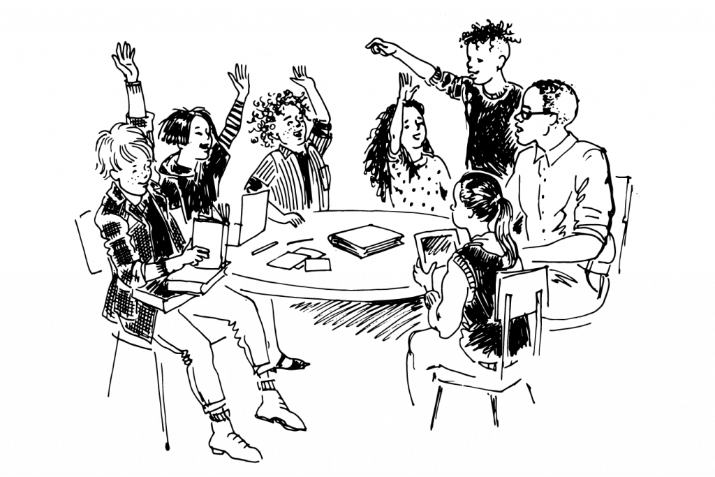 illustration of youth-led discussion